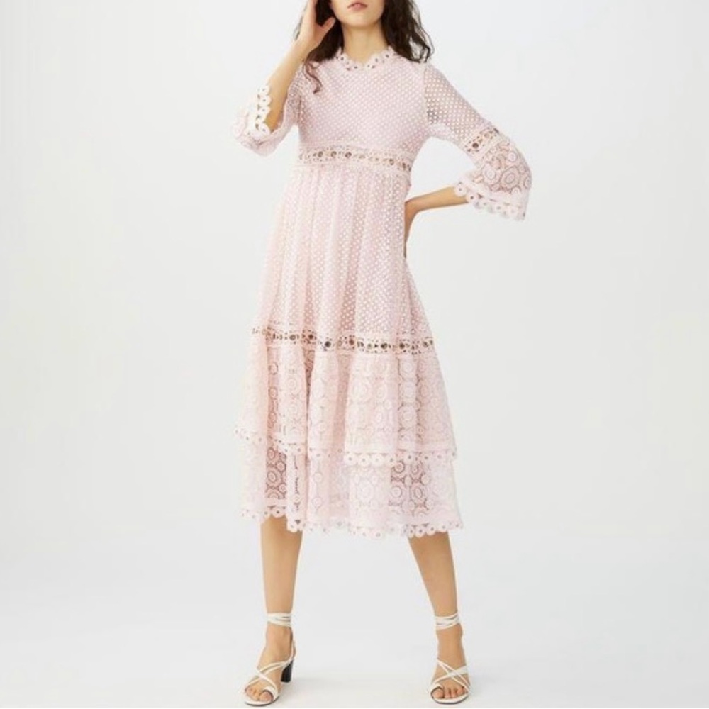 Maje Elegant Pink Lace Dress